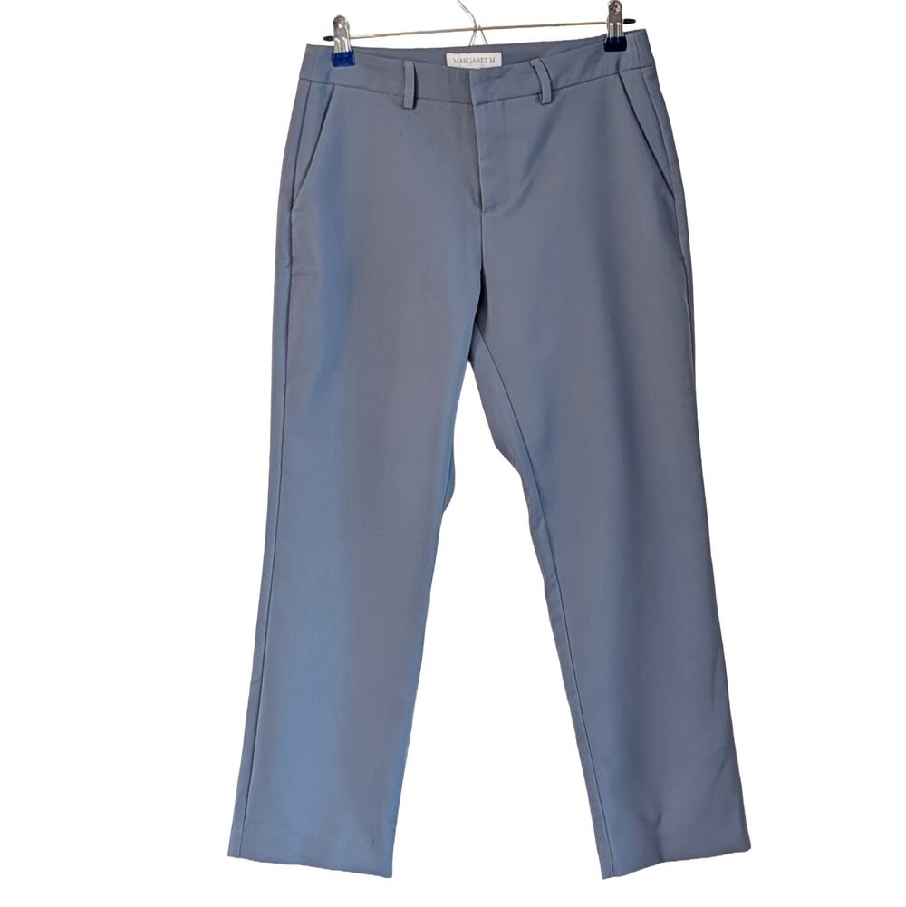Margaret M Blue Gray Straight Leg Stretch Dress Pants M Career Trouser
